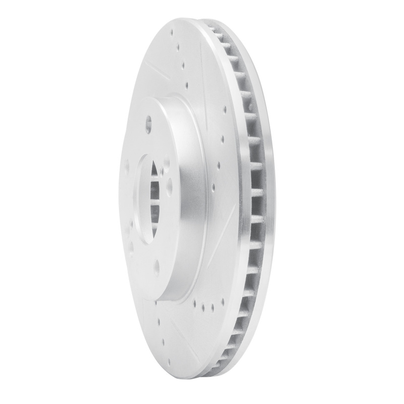 Hyundai XG350 Brake Rotor (1) - Front Right - R1 Concepts - Drilled & Slotted - Silver - `01-`03